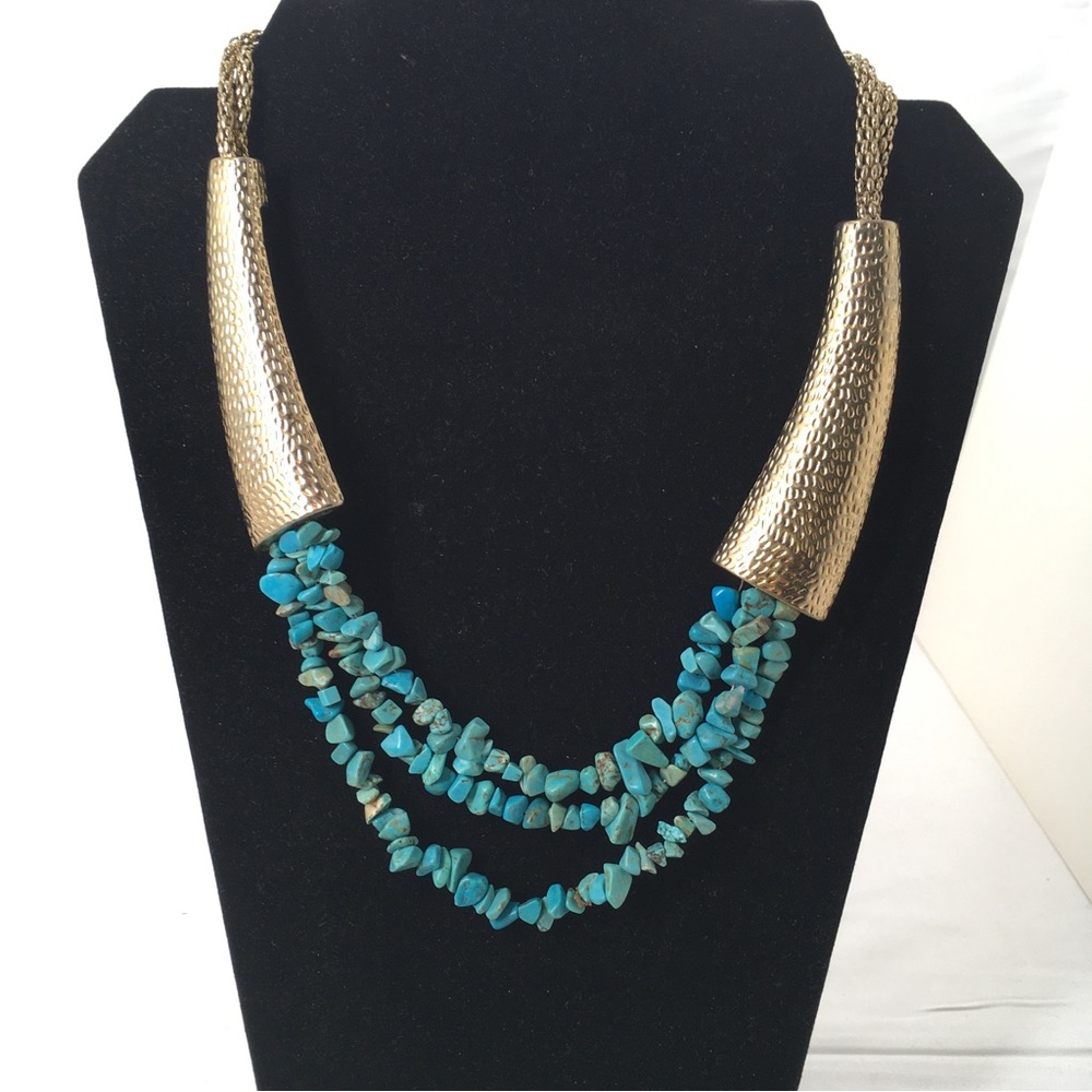 Jules B. Turquoise And Gold Collar Necklace